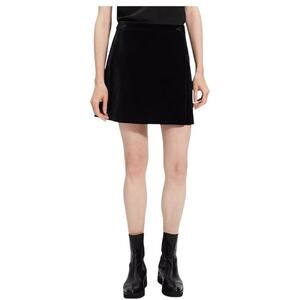 Theory Velvet Wrap Mini Skirt Black Size 14